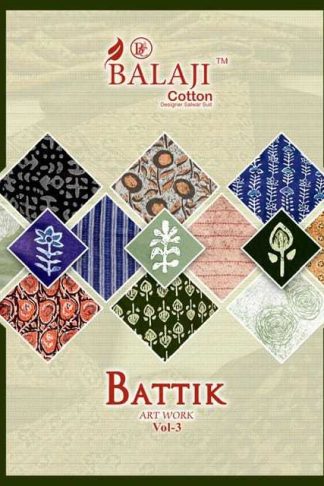 BALAJI COTTON BATTIK ART WORK VOL 3 SALWAR KAMEEZ WHOLESALER