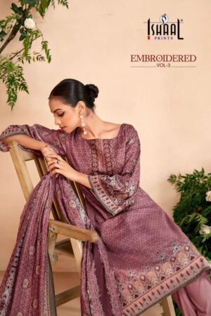 ISHAAL PRINTS EMBROIDERED VOL 3 KARACHI SUITS AT BEST PRICE