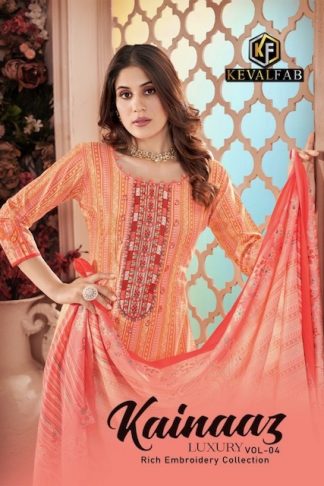 KEVAL FAB KAINAAZ VOL 4 KARACHI SUITS AT WHOLESALE PRICE