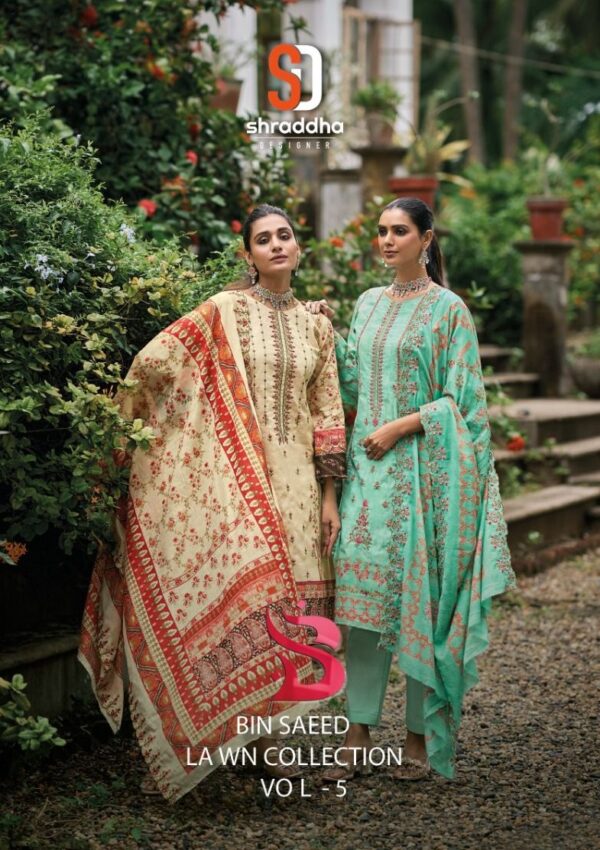 SHRADDHA DESIGNER BIN SAEED LAWN COLLECTION VOL 5 CATALOGUE