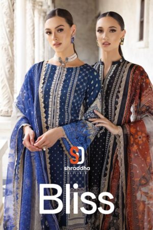 SHARADDHA DESIGNER 1001 TO 1004 BLISS VOL 01 PAKISTANI SUITS WHOLESALE