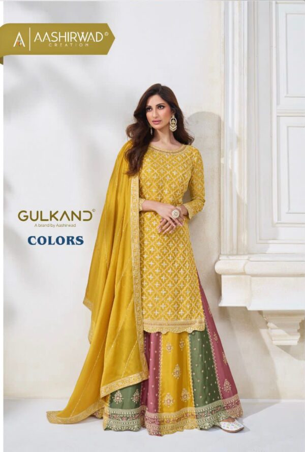 AASHIRWAD CREATION GULKAND PARTYWEAR SKIRT SUITS