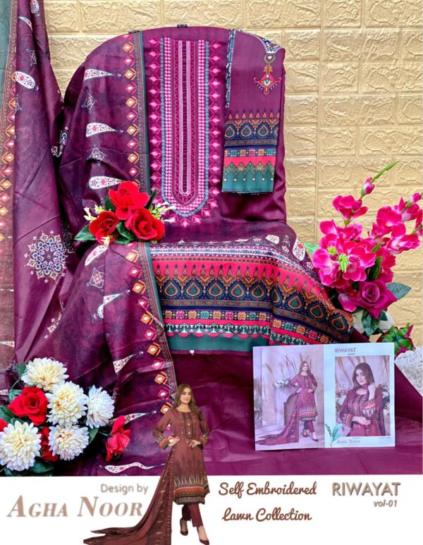 AGHA NOOR RIWAYAT VOL 1 1001 TO 1010 KARACHI SUITS AT WHOLESALE PRICE