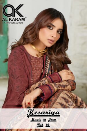 AL KARAM 9001 TO 9006 KESARIYA MAGIC IN PRINT VOL 9 PAKISTANI SUITS