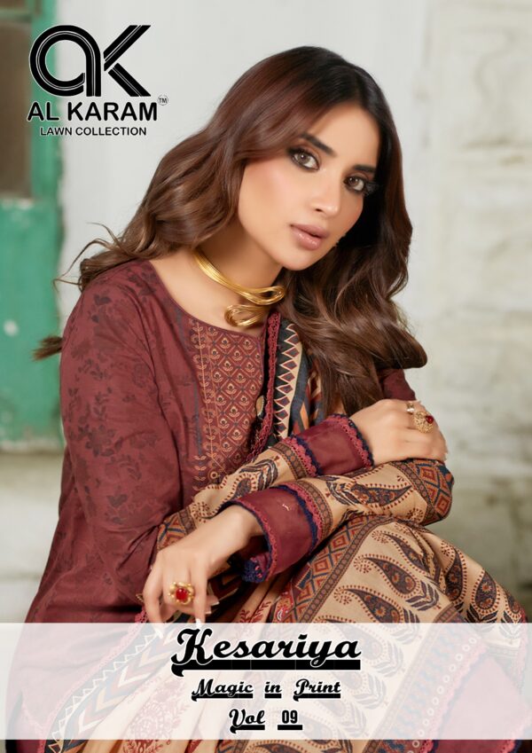 AL KARAM 9001 TO 9006 KESARIYA MAGIC IN PRINT VOL 9 PAKISTANI SUITS