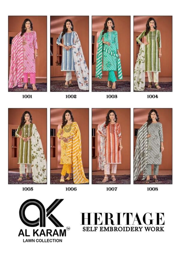 AL KARAM HERITAGE SELF EMBROIDERY WORK COLLECTION SUITS ONLINE