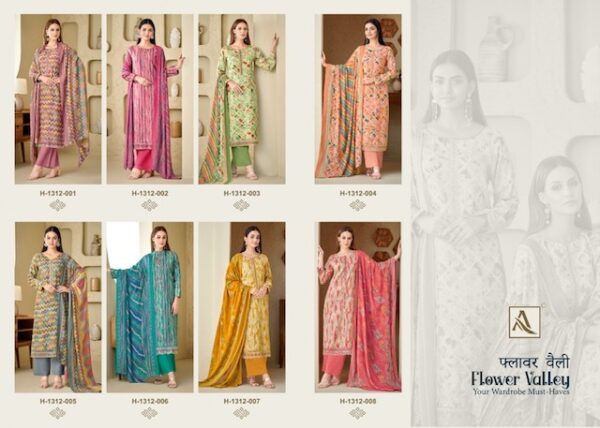 ALOK SUITS H 1312 FLOWER VALLEY DESIGNER HANDWORK SUITS SUPPLIER