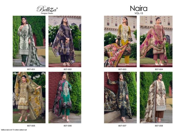 BELLIZA DESIGNER 807 NAIRA 13 SALWAR SUITS WHOLESALE