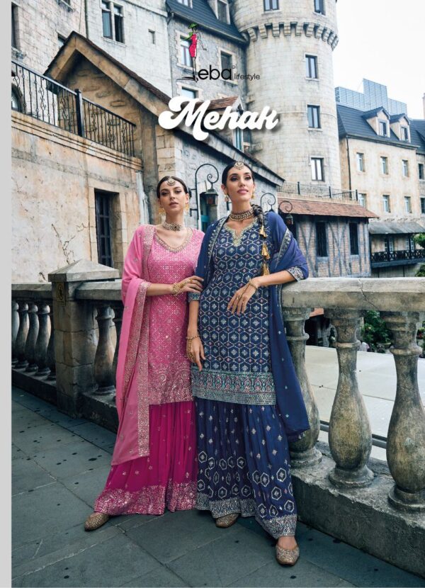 EBA LIFESTYLE MEHAK 1596 TO 1599 PARTY WEAR PLAZZO WITH PRICE