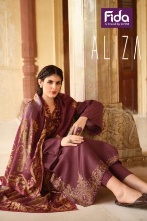 FIDA ALIZA SILK & WOOL SOLID WITH PREMIUM EMBROIDERY SUITS CATALOGUE