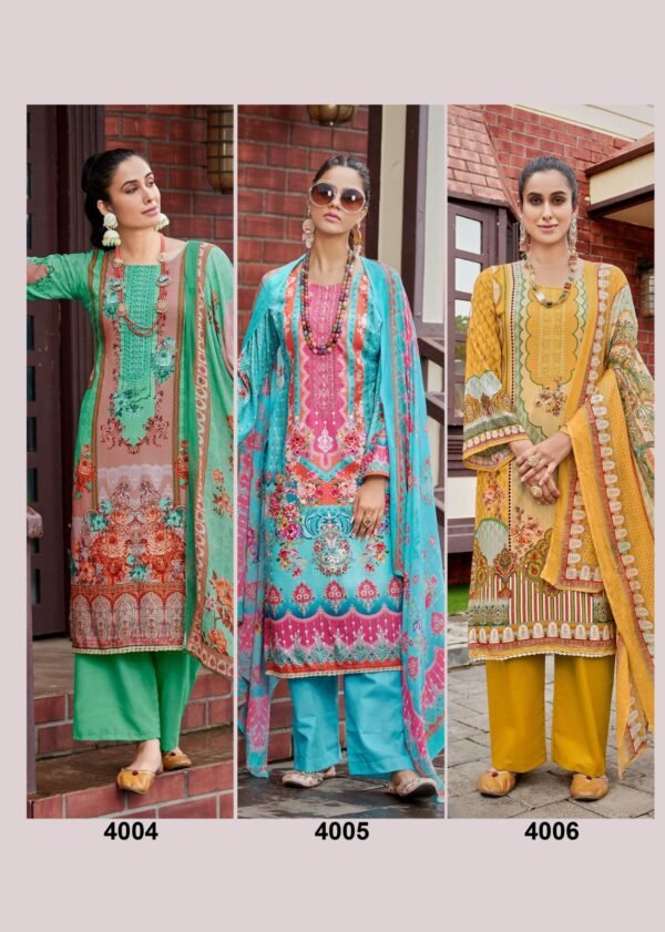 HERMITAGE CLOTHING AZA 4 PAKISTANI SALWAR SUITS CATALOGUE WITH PRICE