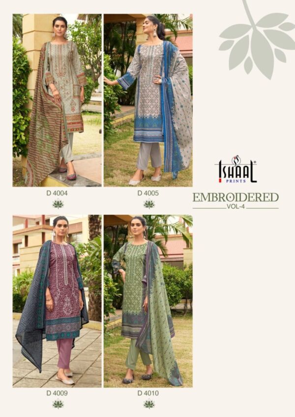 ISHAAL PRINTS EMBROIDERED VOL 4 WHOLESALE PAKISTANI SUITS ONLINE