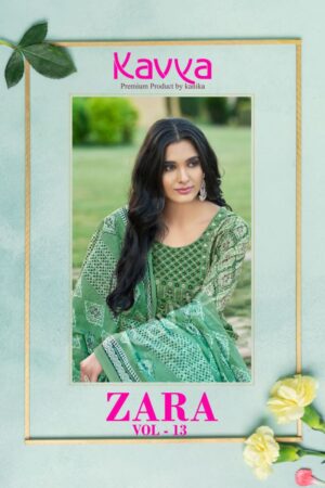 KAVYA 13001 TO 13010 ZARA VOL 13 READYMADE COTTON PRINTED SUITS WHOLESALER