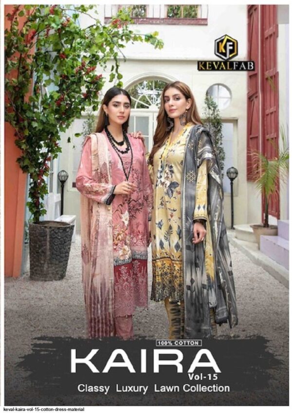 KEVAL FAB KAIRA VOL 15 COTTON DRESS MATERIAL WHOLESALE