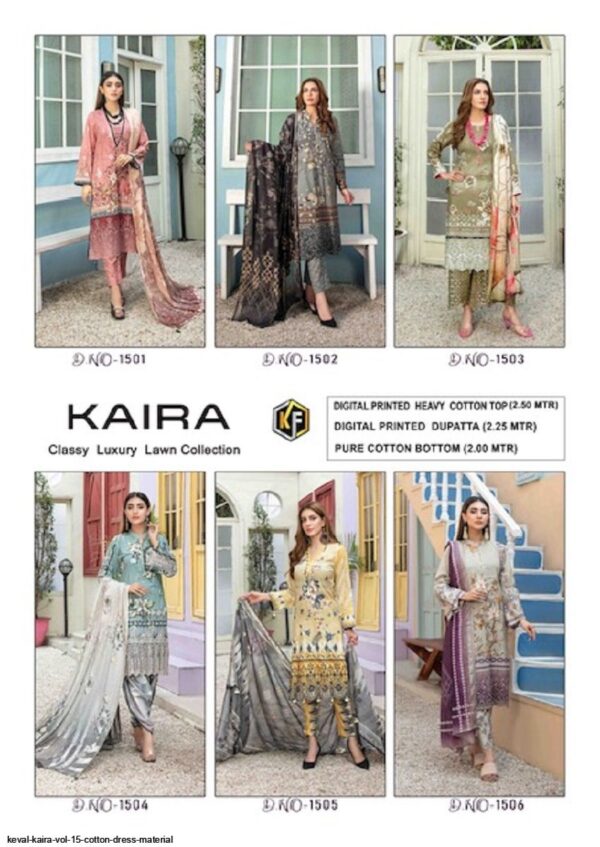 KEVAL FAB KAIRA VOL 15 COTTON DRESS MATERIAL WHOLESALE