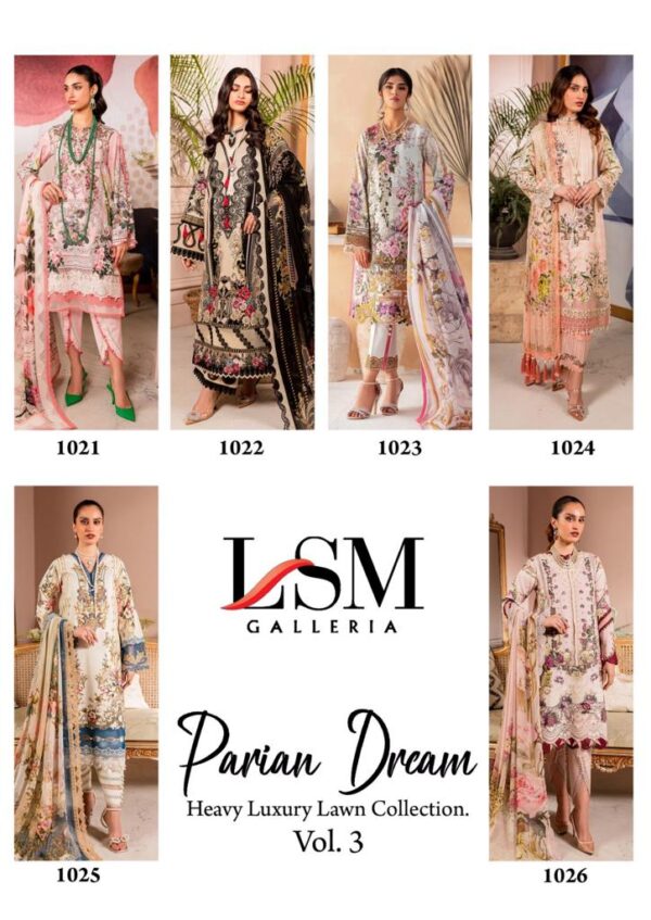 LSM 1021 TO 1026 GALLERIA PARIAN DREAM VOL 3 KARACHI SUITS WITH PRICE