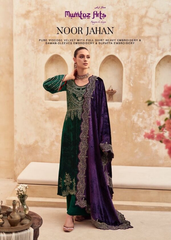 MUMTAZ ARTS 41001 TO 41006 NOOR JAHAN VELVET PAKISTANI SALWAR SUITS