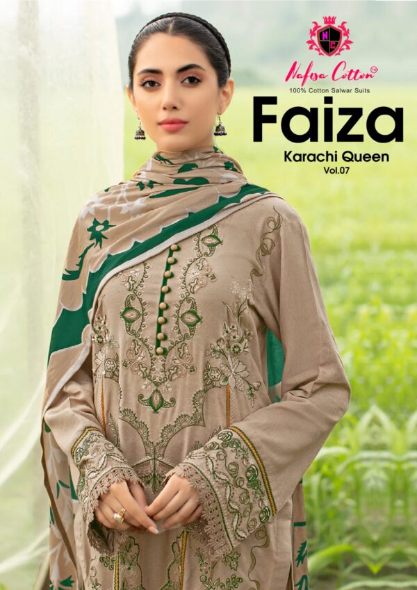 NAFISA COTTON FAIZA KARACHI QUEEN VOL 7 KARACHI PAKISTANI SUITS ONLINE