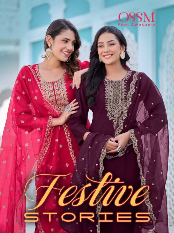 OSSM FESTIVE STORIES DESIGNER HANDWORK KURTIS WHOLESALE