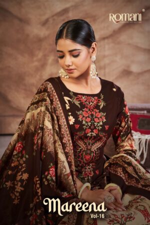ROMANI 1081 MAREENA VOL 16 EMBROIDERY SUITS NEW CATALOGUE