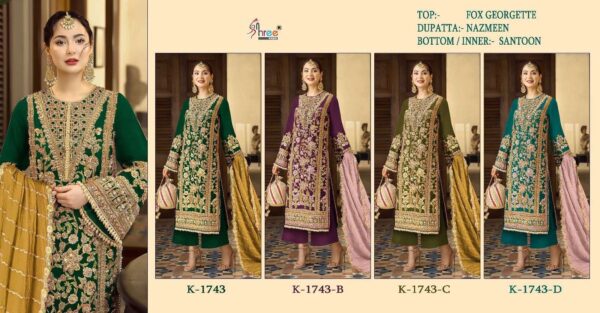 SHREE FABS 1743 SERIES WHOLESALEC PAKISTANI SUITS ONLINE SHOPPING