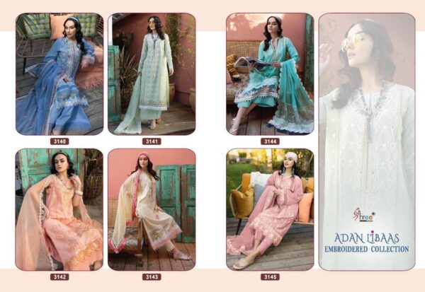 SHREE FABS 3140 TO 3045 ADAN LIBAS EMBROIDERED COLLECTION PAKISTANI SUITS