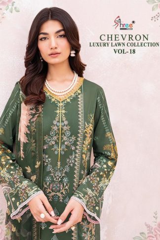 SHREE FABS 3264 TO 3270 CHEVRON LUXURY LAWN COLLECTION VOL 18 PAKISTANI SUITS ONLINE