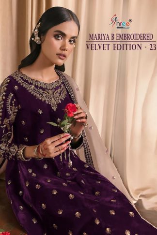 SHREE FABS MARIA B VELVET EDITION 23 PAKISTANI SUITS ONLINE