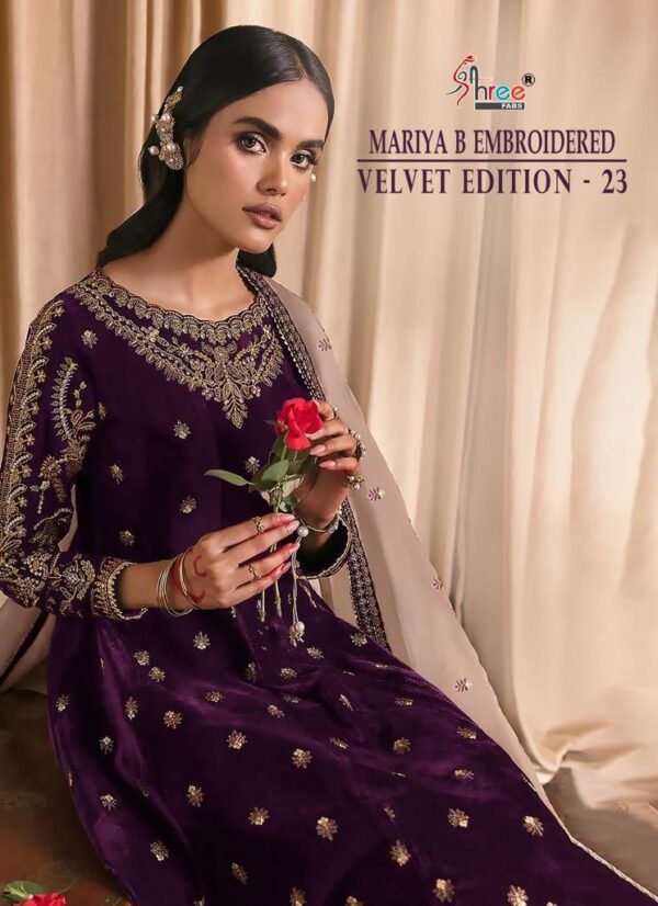 SHREE FABS MARIA B VELVET EDITION 23 PAKISTANI SUITS ONLINE