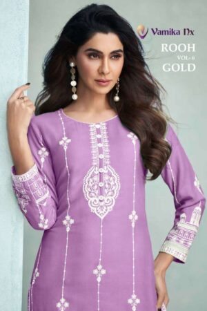 VAMIKA NX ROOH VOL 6 GOLD KURTIS LATEST COLLECTION