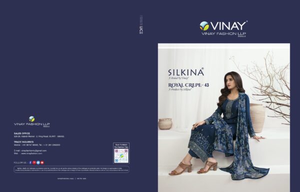 VINAY SILKINA ROYAL CREPE 43 SALWAR SUITS ONLINE SUPPLIER