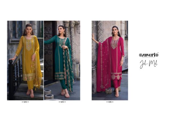 ZAVERI 1214 TO 1216 JIL MIL PARTY WEAR SALWAR SUITS CATALOAGUE