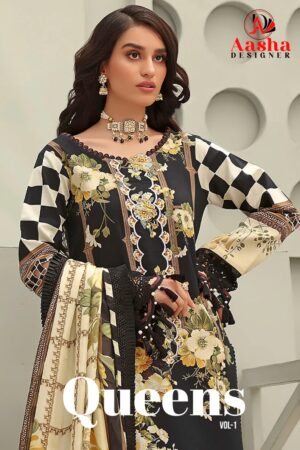 AASHA DESIGNER 1004 QUEEN'S 1 PAKISTANI SUITS ONLINE INDIA