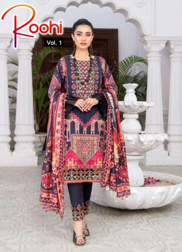 AGHA NOOR ROOHI VOL 1 PURE LAWN COTTON WHOLESALE SUITS ONLINE