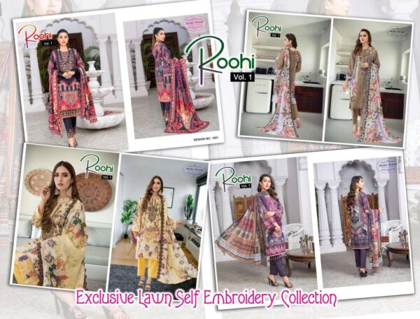 AGHA NOOR ROOHI VOL 1 PURE LAWN COTTON WHOLESALE SUITS ONLINE