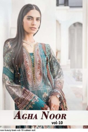 AGHA NOOR VOL 10 LAWN COLLECTION SALWAR SUITS WHOLESALE