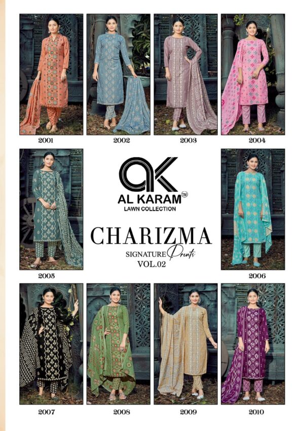 AL KARAM CHARIZMA SIGNATURE PRINT VOL 02 PAKISTANI SUIT CATALOGUE