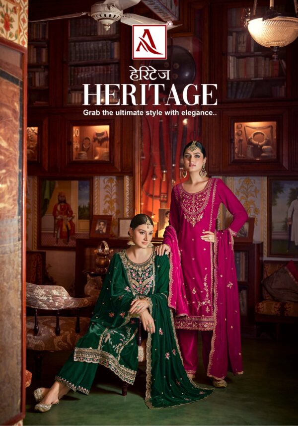 ALOK SUITS HERITAGE PREMIUM VELVET SALWAR SUITS ONLINE WHJOLESALE