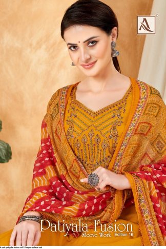 ALOK SUITS PATIYALA FUSION-16 (SLEEVE WORK) SALWAR SUITS ONLINE