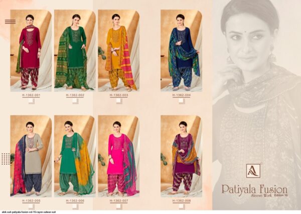 ALOK SUITS PATIYALA FUSION-16 (SLEEVE WORK) SALWAR SUITS ONLINE