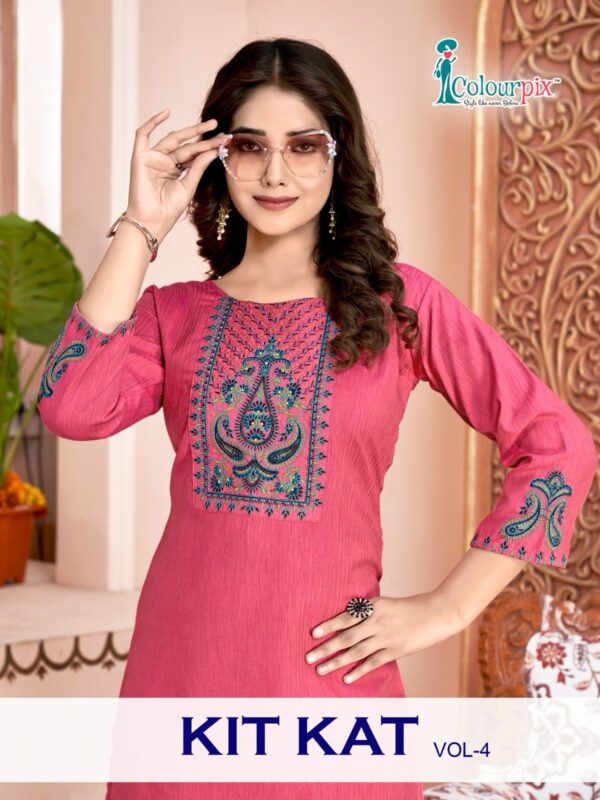 COLOURS PIX KIT KAT VOL 4 READYMADE KURTI WHOLESALE