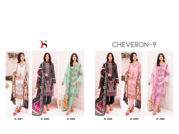 DEEPSY 3201 TO 3206 CHEVERON LAWN 9 PAKISTANI SUITS ONLINE