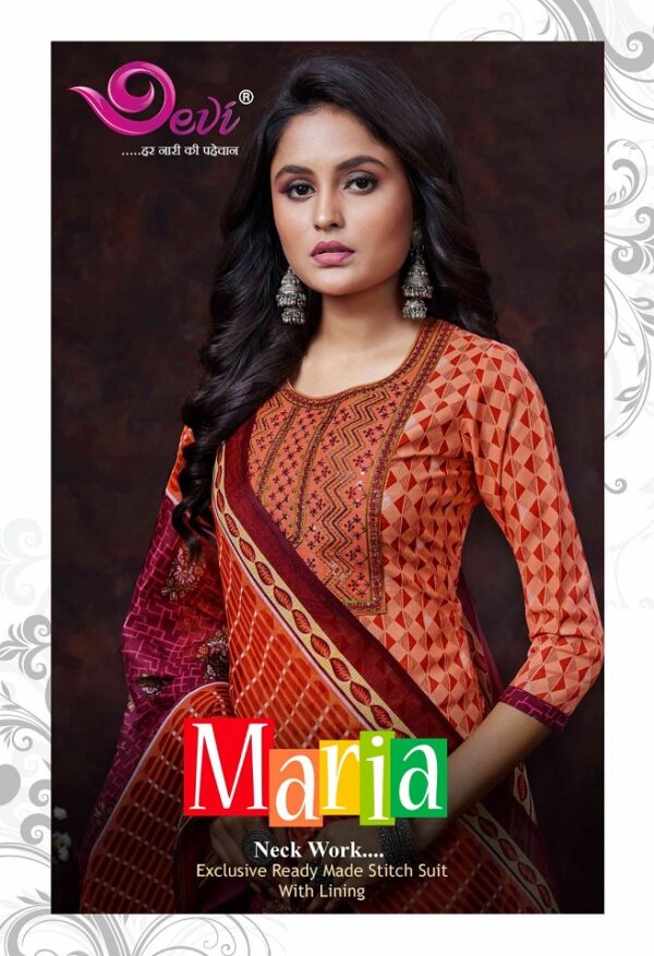 DEVI MARIA VOL 2 NECK WORK READMADE COTTON WHOLESALE SUITS ONLINE