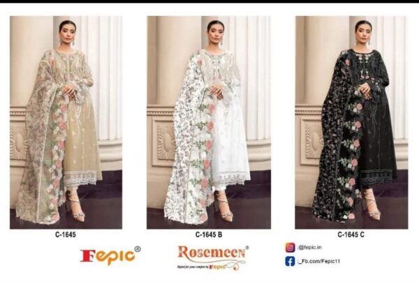 FEPIC ROSEMEEN C 1645 PAKISTANI SUITS NEW CATALOGUE