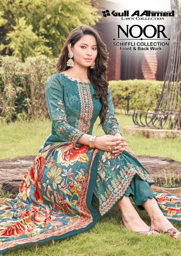 GUL AHMED NOOR SCHIFFLI EMBROIDERY WORK SALWAR SUITS CATALOGUE