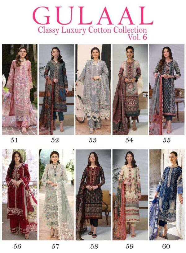 GULAAL CLASSY LUXURY COTTON COLLECTION VOL 6 PAKISTANI SUITS SUPPLIER