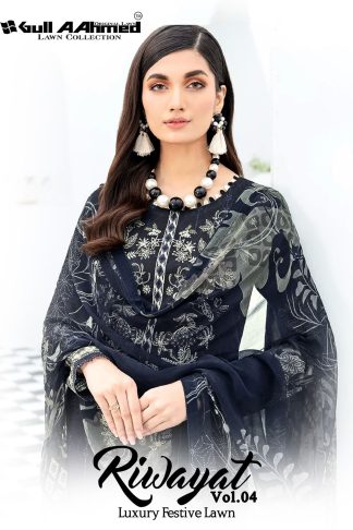 GULL AAHMED RIWAYAT LUXURY FESTIVE LAWN 04 PAKISTANI SUITS WHOLESALE