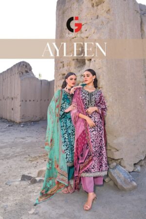 GULL JEE AYLEEN VELVET BRASSO NEW CATALOGUE PASMINA SUITS