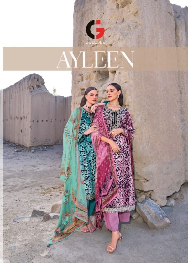 GULL JEE AYLEEN VELVET BRASSO NEW CATALOGUE PASMINA SUITS