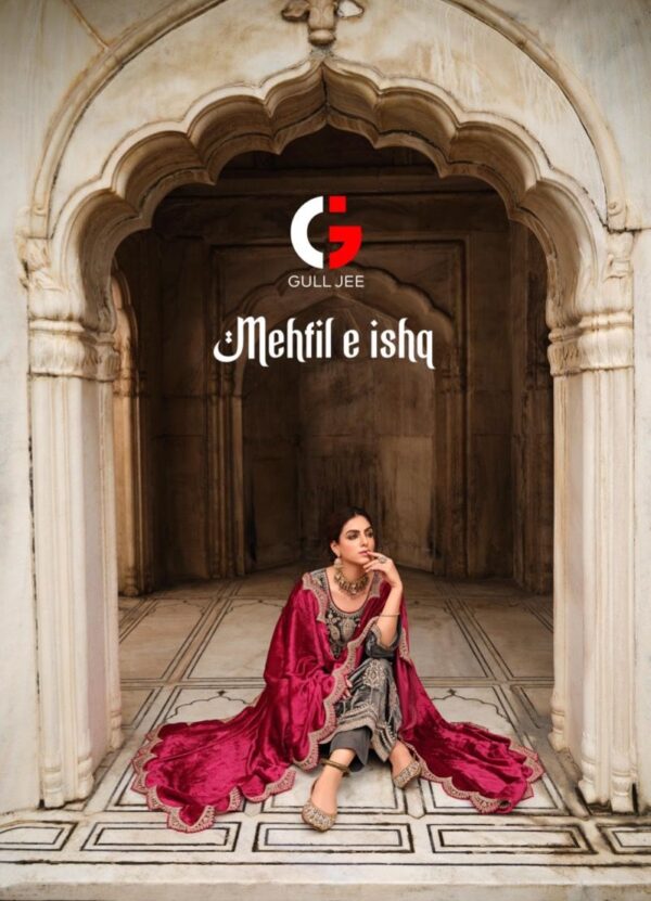 GULL JEE MEHFIL E ISHQ VISCOSE VELVET SALWAR SUITS WITH PRICE